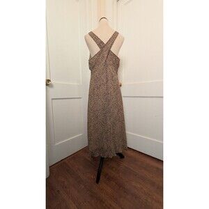 Vintage Silk Racerback Midi Dress 90s/ Y2K-Abstract Print-Sz 12